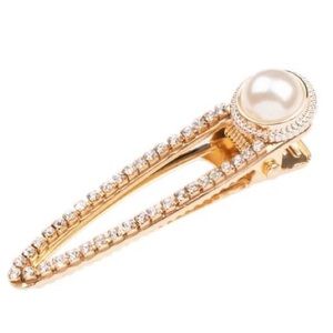 Gold Pearl & Rhinestone Hair Clip